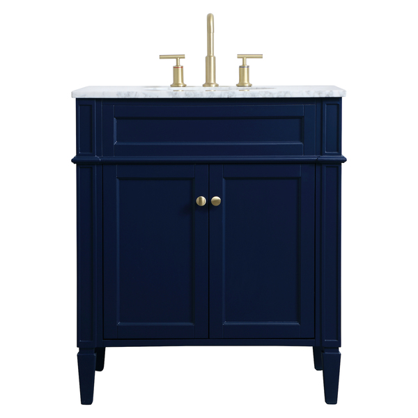 Elegant Decor 30 Inch Single Bathroom Vanity In Blue VF12530BL